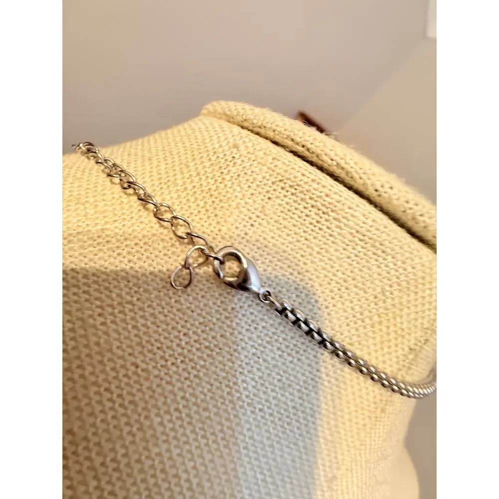 Vintage Black Faceted Pendant Necklace 16”